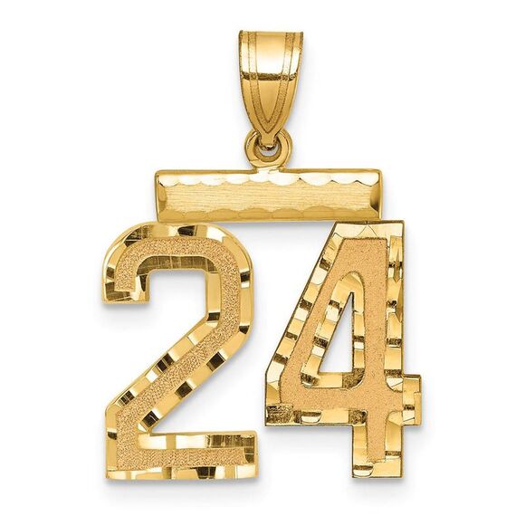 14K Yellow Gold Varsity Collection Medium D/C Pendant Number 24